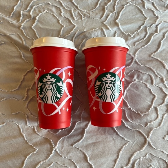 2 NWOT Starbucks 2021 Holiday Red Cups Set - Picture 2 of 6